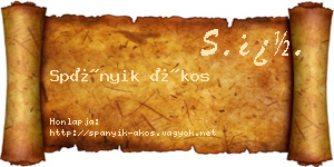 Spányik Ákos névjegykártya